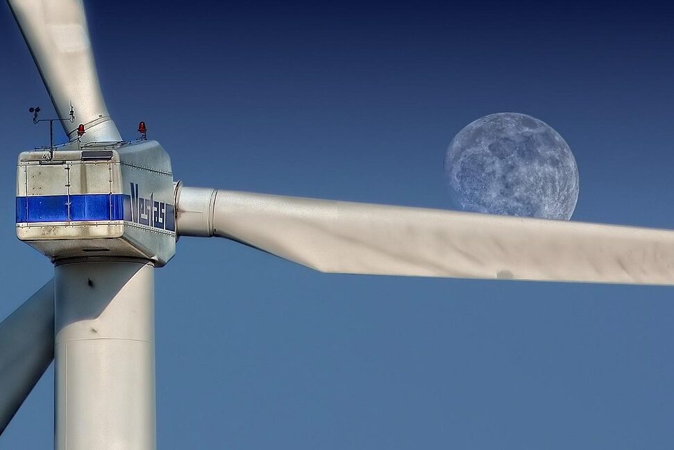 project-4 windmill, sky, moon, turbine, wind turbine, wind farm, wind power station, wind power plant, structure, night sky, pinwheel, wind energy, nature, wind power, environmental technology, wind park, renewable energy